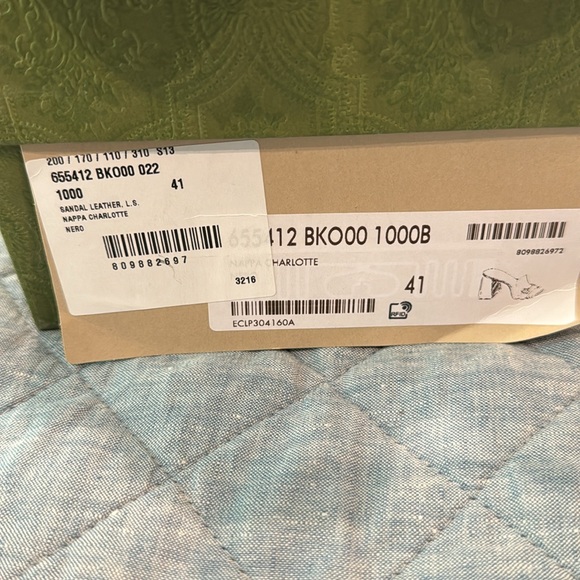 NIB Gucci Charlotte Horse-bit Sandal in Black Nappa Leather, size 41. - Picture 10 of 11